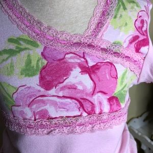 Baby Lulu faux wrap pink floral top size 6